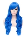 Romantic RoyalBlue wavy Side Bang Synthetic Wig