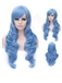 Romantic Blue wavy Side Bang Synthetic Wig
