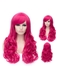Romantic Rose Red wavy Side Bang Synthetic Wig
