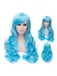 Romantic Sky Blue wavy Side Bang Synthetic Wig