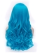 Romantic Blue wavy Side Bang Synthetic Wig