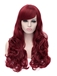 Romantic Red Wine wavy Side Bang Synthetic Wig