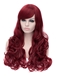 Romantic Red Wine wavy Side Bang Synthetic Wig