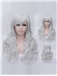 Romantic Silver White wavy Side Bang Synthetic Wig