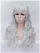 Romantic Silver White wavy Side Bang Synthetic Wig