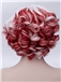 Occident Style White and Red Combined Sweet Side Bang Wavy wig