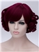 Occident Style Red Wine Sweet Side Bang Wavy wig