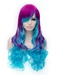 30 Inch Capless Wavy Mixed Color Synthetic Hair Short Costume Ombre Wigs