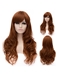 Affordable Capless Long Synthetic Hair Brown Wavy Cheap Costume Wigs