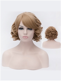Outstanding Capless Short Synthetic Hair Flaxen Straight Cheap Costume Wigs