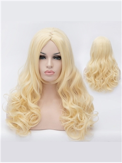 Wholesale 21 Inch Capless Wavy Blode Color Synthetic Hair 