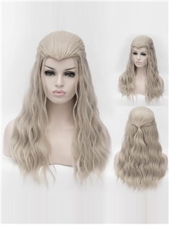 The Avengers Thor Cosplay  Long Wavy Light Grey 26 Inch Wig
