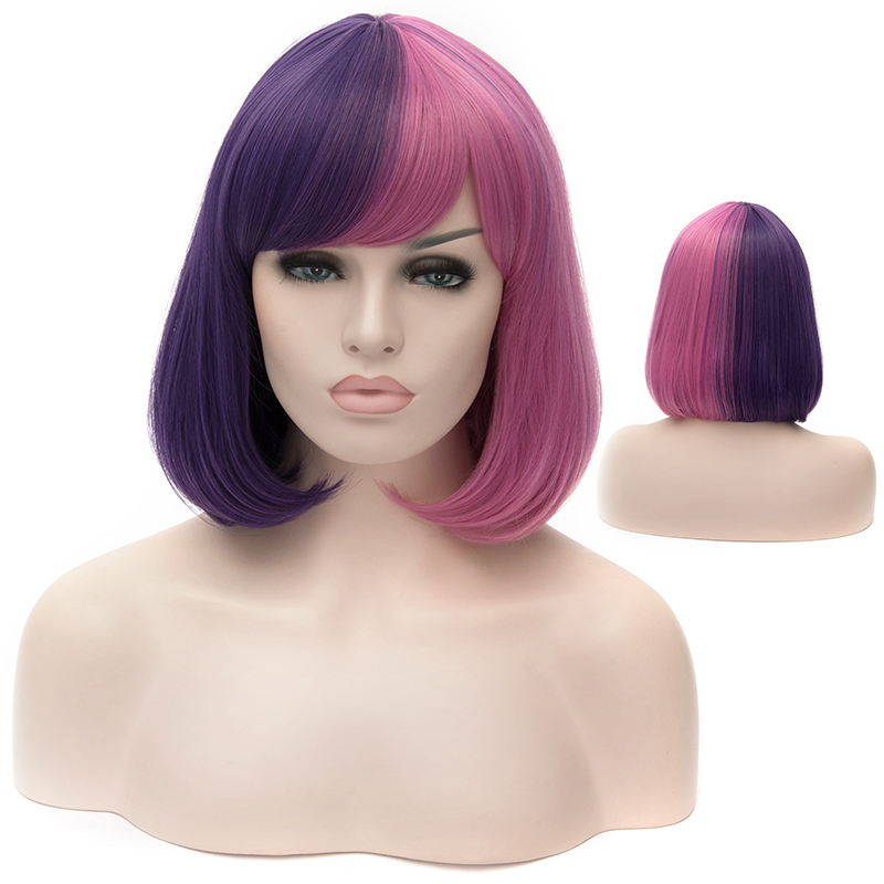 Charming Short Mixed Colof Female Wigs BoBo Hairstyle