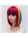 Short Straight Colored Synthetic Bobo Wigs 