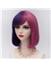 Rose Red with Purple Short Straight Lolita Wig