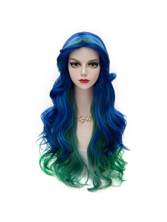 Elegant Japanese Lolita Style Blue Mixed with Green Wig