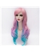 Versatile Long Wave Pink Mixed with Blue Cosplay Wig
