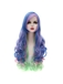 Top Quality Long Wave Blue Mixed with Green and Pink Lolita Wig