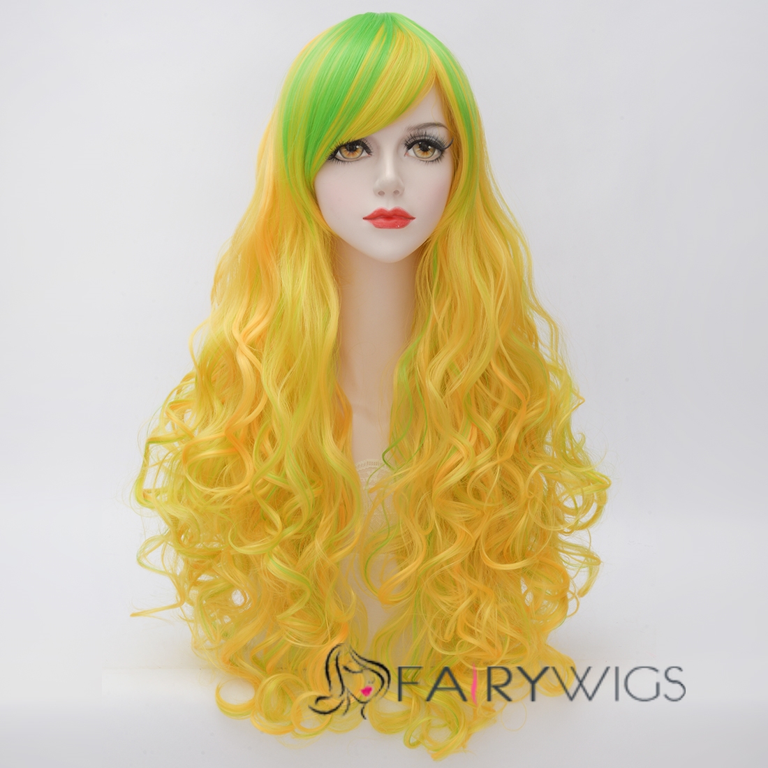 Long Deep Wave Yellow Lolita Synthetic Wig