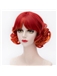 Short Curly Mixed Red and Orange Cosplay Wig 