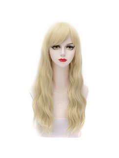 Versatile Long Wave Light Blonde Doll Wig