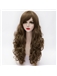 Dark Flaxen Long Curly Synthetic Hair Cosplay Wigs with Side Bang