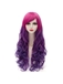 Unique Long Wave Rose Red and Purple Synthetic Hair Wig