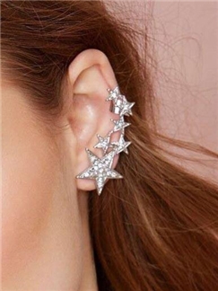 New Trend Five-pointed Star Rhinestone Decorated Ear Cuff