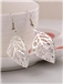 Unique Stereo Leaf Shaped with Rhinestone Drop Earrings