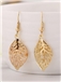 Unique Hollow-out Leaf Shaped Rhinestone Decorated Drop Earrings
