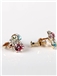 Delicate Color Diamond Heart-Shaped Earrings