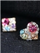 Delicate Color Diamond Heart-Shaped Earrings