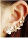 Delicate Little Flower with Crystal Ear Cuff for Women  Price For A Pair
