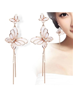 Butterfly Shaped with Tassels Earrings