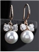 Latest Bowknot Shaped with Pearl Drop Earrings