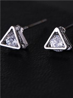 Fashion Triangle Shaped with Rhinestone Stud Earrings
