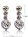 Graceful Heart Shaped Crystal Decorated Earrings