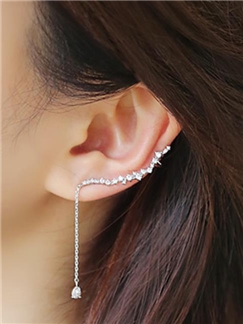 Graceful Shining Rhinestone Decorated with Tassel Earring Price for One