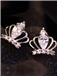 Graceful Crown Shaped with Rhinestone Decorated Earrings