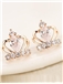 Graceful Crown Shaped with Rhinestone Decorated Earrings