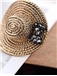 Fashion Golden Small Straw Hat Earrings