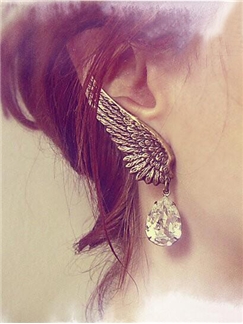 Fashion Angel Wing Diamond Pendant Ear Cuffs Price For A Pair