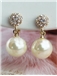 Elegant Pearl & Rhinestone Decorated Drop Earrings
