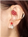 Elegant Red Lip Designed Diamond Gathered Cuff Earring