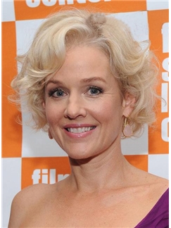 Custom Penelope Annmiller Elegant Hairstyle Short Curly Lace Wig 100% Human Hair 8 Inches
