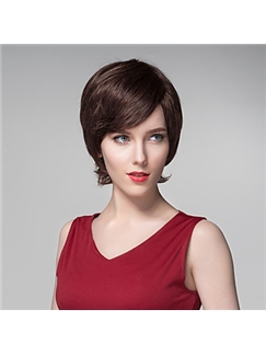 Natural Wavy Human Virgin Remy Hand Tied-Top Capless Hair Wigs for Woman